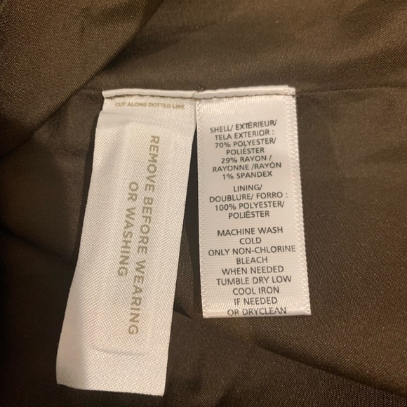 Loft Army Green Mini Skirt Lined Front Pockets 4 - Picture 5 of 7